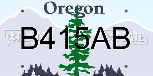 B415AB Oregon License Plate