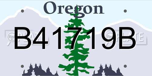 B41719B Oregon License Plate