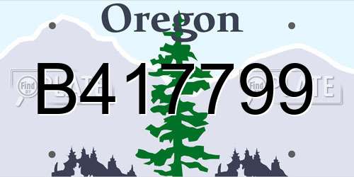 B417799 Oregon License Plate