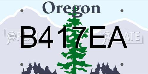 B417EA Oregon License Plate