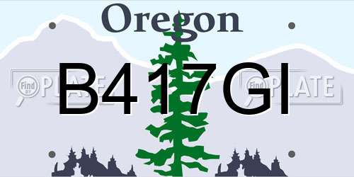 B417GI Oregon License Plate