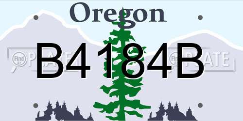 B4184B Oregon License Plate