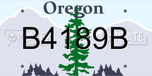 B4189B Oregon License Plate