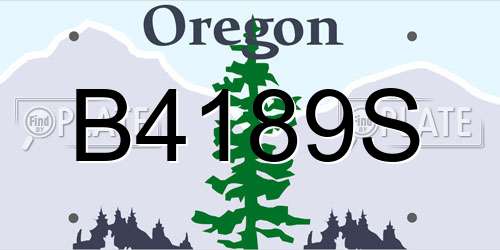 B4189S Oregon License Plate