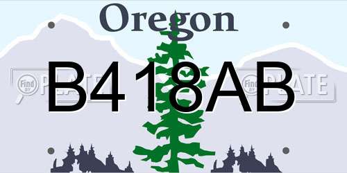 B418AB Oregon License Plate