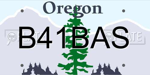 B41BAS Oregon License Plate