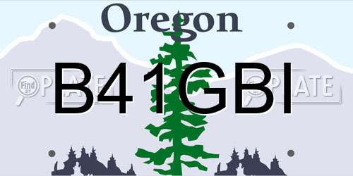 B41GBI Oregon License Plate