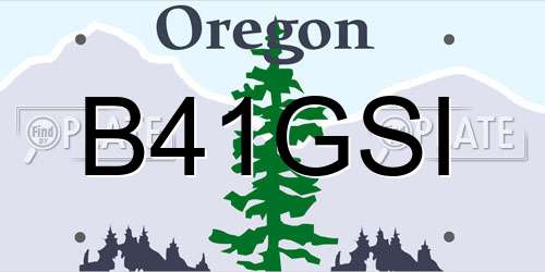 B41GSI Oregon License Plate