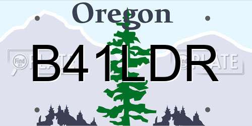 B41LDR Oregon License Plate