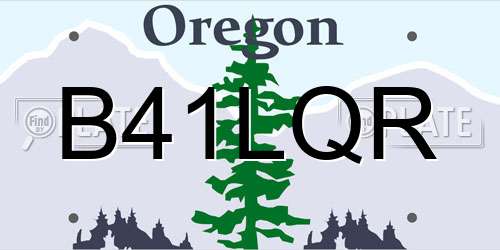 B41LQR Oregon License Plate