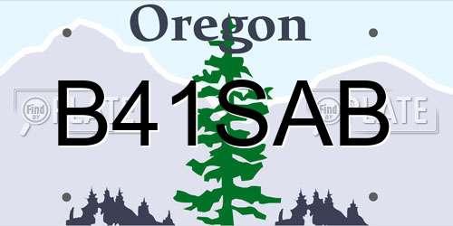 B41SAB Oregon License Plate
