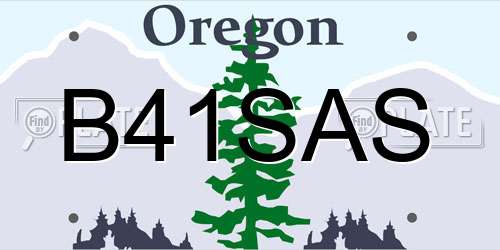 B41SAS Oregon License Plate