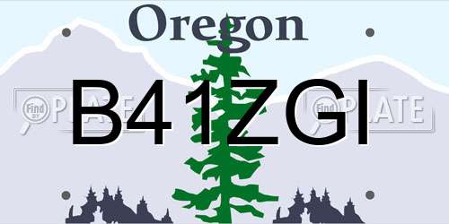 B41ZGI Oregon License Plate