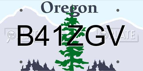B41ZGV Oregon License Plate