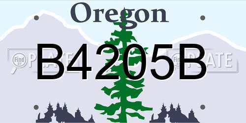 B4205B Oregon License Plate