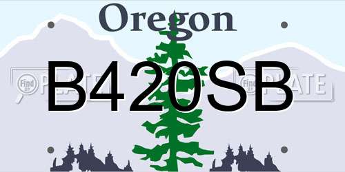 B420SB Oregon License Plate