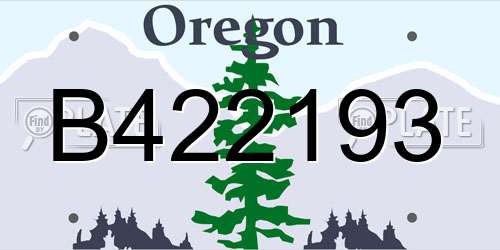 B422193 Oregon License Plate