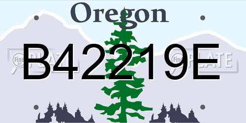 B42219E Oregon License Plate
