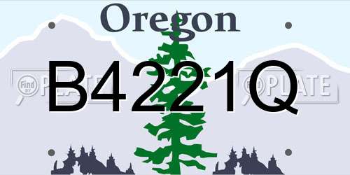 B4221Q Oregon License Plate