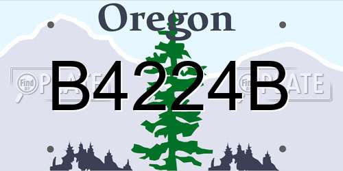 B4224B Oregon License Plate