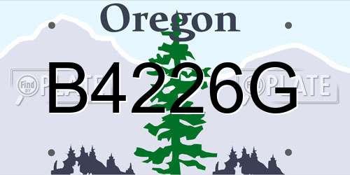 B4226G Oregon License Plate