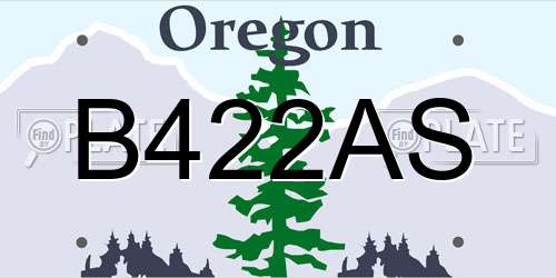 B422AS Oregon License Plate