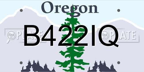 B422IQ Oregon License Plate