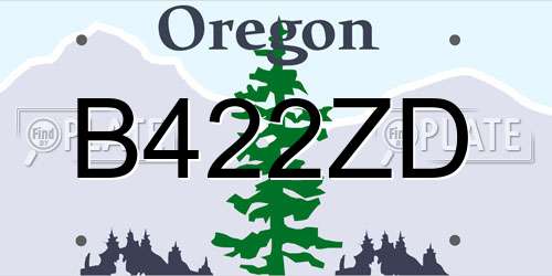B422ZD Oregon License Plate