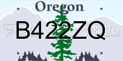 B422ZQ Oregon License Plate