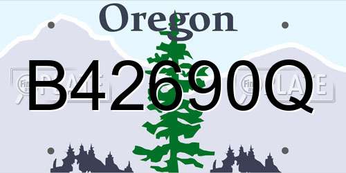 B42690Q Oregon License Plate