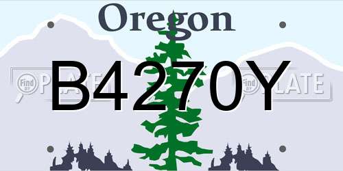 B4270Y Oregon License Plate