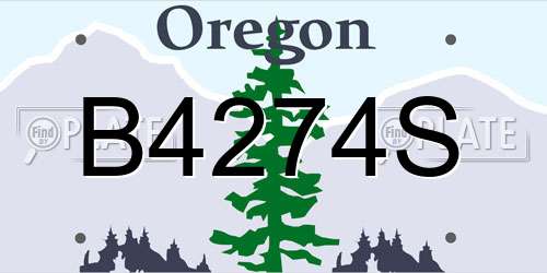 B4274S Oregon License Plate