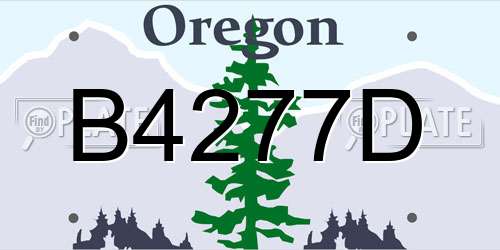 B4277D Oregon License Plate