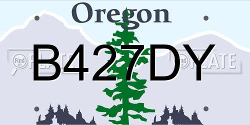B427DY Oregon License Plate