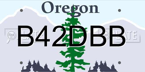 B42DBB Oregon License Plate