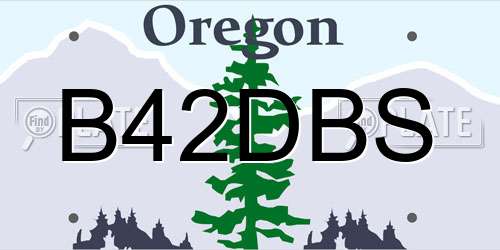 B42DBS Oregon License Plate