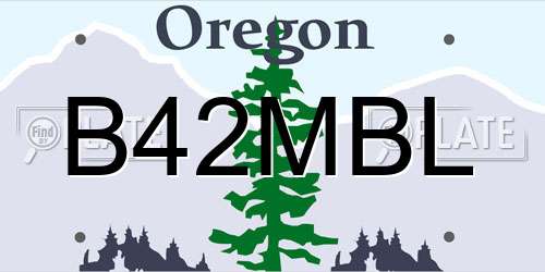 B42MBL Oregon License Plate