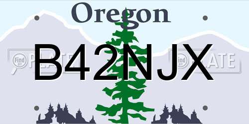 B42NJX Oregon License Plate
