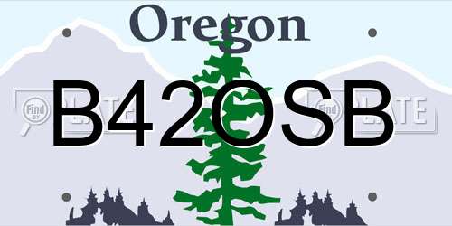 B42OSB Oregon License Plate
