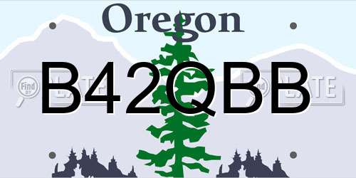 B42QBB Oregon License Plate