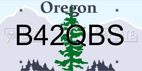 B42QBS Oregon License Plate
