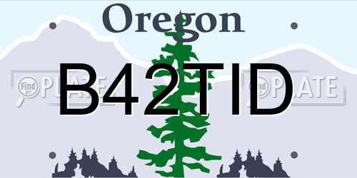 B42TID Oregon License Plate