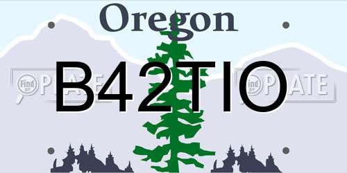B42TIO Oregon License Plate
