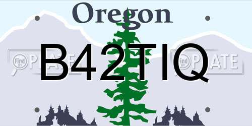 B42TIQ Oregon License Plate
