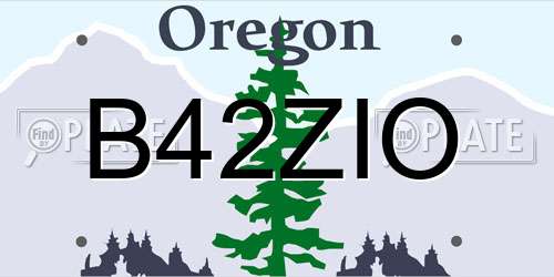 B42ZIO Oregon License Plate