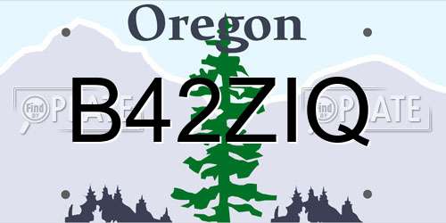 B42ZIQ Oregon License Plate