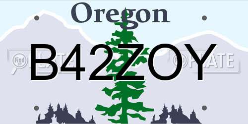 B42ZOY Oregon License Plate