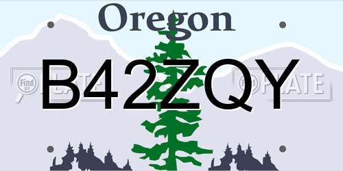 B42ZQY Oregon License Plate