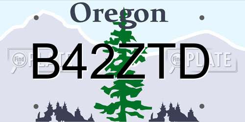 B42ZTD Oregon License Plate