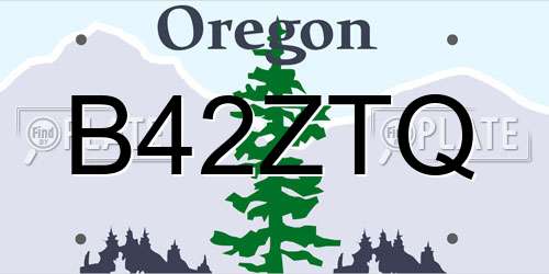 B42ZTQ Oregon License Plate